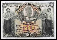 1907. 50 pesetas. (Ed. B103) (Ed. 319). 15 de julio. Escaso. EBC-.