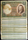 1931. 25 pesetas. (Ed. C9) (Ed. 358). 25 de abril, Vicente López. Lote de 22 billetes. BC/MBC.