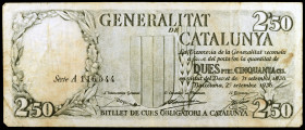 1936. Generalitat de Catalunya. 2,50 pesetas (negro). (Ed. C23) (Ed. 372). 25 de septiembre. Manchitas. MBC-.
