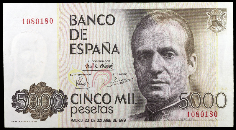 1979. 5000 pesetas. (Ed. E4) (Ed. 478). 23 de octubre, Juan Carlos I. Sin serie....