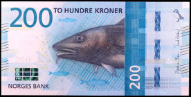 Noruega. 2016. Banco de Noruega. 200 coronas. (Pick 55). S/C.