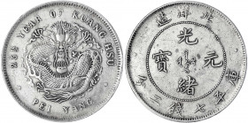China
Qing-Dynastie. De Zong, 1875-1908
Dollar (Yuan) Jahr 25 = 1899. Provinz Chihli (Pei Yang). 26,73 g.
sehr schön, kl. Randfehler, gereinigt. Li...