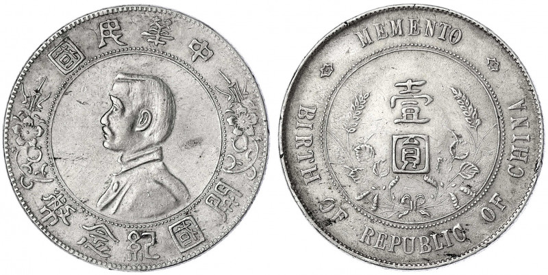 China
Republik, 1912-1949
Dollar (Yuan) o.J., geprägt 1928. Birth of Republic....