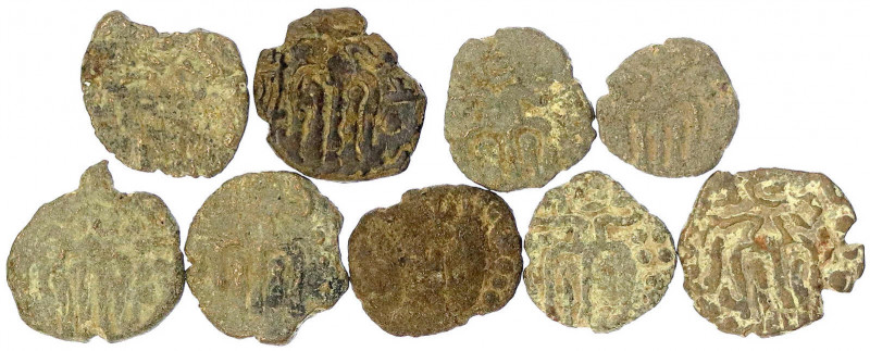 Ceylon
Jatavarman Sundara Pandya I., 1251-1268
9 X Kupfer Kasu o.J. Stehender ...
