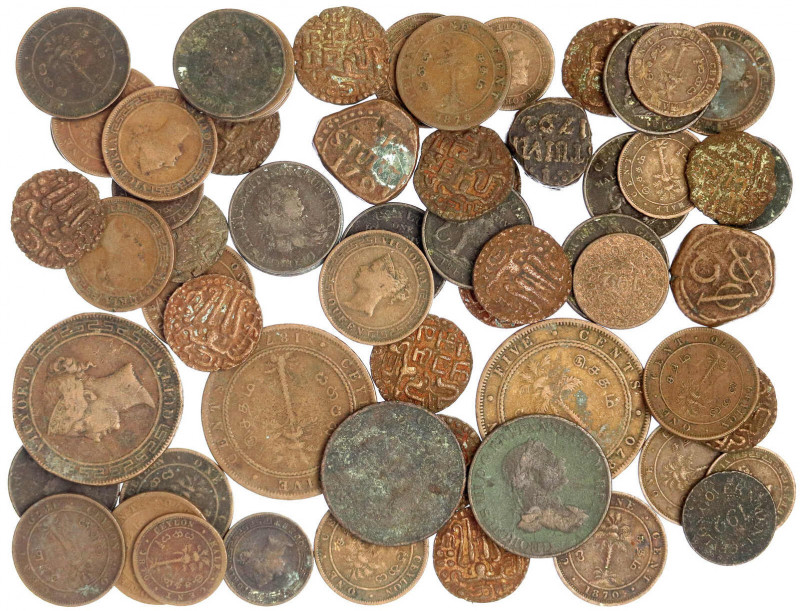 Ceylon
Lots
62 Kupfermünzen: von den Cholas des Mittelalters bis zur niederl. ...
