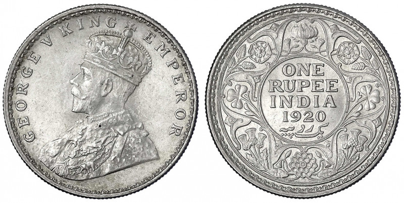 Indien
Georg V., 1911-1936
Rupee 1920. fast Stempelglanz, min. berieben. Kraus...