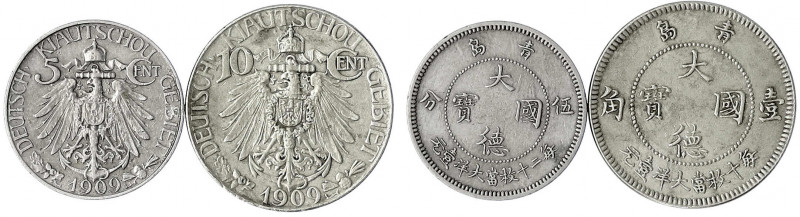 Kiautschou
2 Münzen: 5 Cent und 10 Cent 1909. sehr schön/vorzüglich und sehr sc...