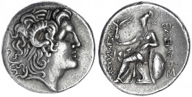 Thrakia
Könige von Thrakien
Lysimachos
Tetradrachme 297/281 v. Chr. Kopf des Alexander III. mit Ammonsgehörn/Athena sitzt l. auf Thron, lehnt auf L...