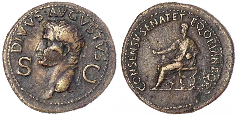 Kaiserzeit
Augustus 27 v. Chr. bis 14 n. Chr
Dupondius, posthum unter Caligula...