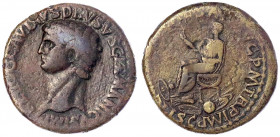 Kaiserzeit
Nero Claudius Drusus
Sesterz 41/42. Kopf l./Claudius sitzt l. auf kurulischem Stuhl zwischen Waffen. 25,20 g. Stempelstellung 6 h.
schön...