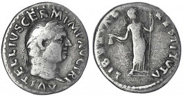 Kaiserzeit
Vitellius, 69 n. Chr
Denar 69. Bel. Kopf r./LIBERTAS RESTITVTA. Libertas steht r., hält Speer und Pileus. 2,98 g. Stempelstellung 7 h.
s...