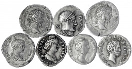 Römer
allgemein
7 Denare: Faustina senior (2X), Sept. Severus (2X), Geta, Republik (2 versch. alte Fantasieprägungen).
meist sehr schön