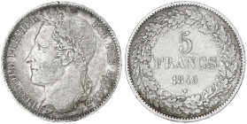 Belgien
Leopold I., 1830-1865
5 Francs 1849. sehr schön, schöne Patina. Krause/Mishler 3.2.