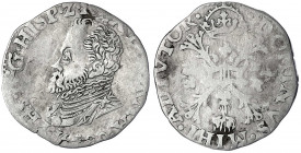 Belgien-Tournai
Philipp II., 1555-1598
1/10 Philippstaler 1580 (?). schön/sehr schön, min. beschnitten, selten. Vanhoudt 307.