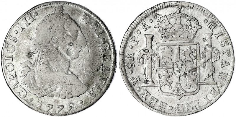 Bolivien
Carlos III., 1759-1788
8 Reales 1779, Pososi PR. schön/sehr schön, ch...