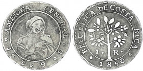 Costa Rica
Republik, seit 1848
Real 1850 JB.
sehr schön, Randfehler. Krause/Mishler 65.