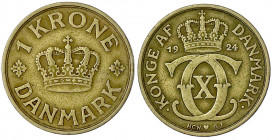 Dänemark
Christian X., 1912-1947
1 Krone 1924 HCN. sehr schön, selten