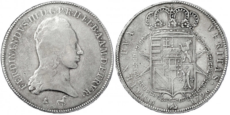 Italien-Toskana
Ferdinand III., 1791-1801
Francescone 1796, 27,18 g.
fast seh...