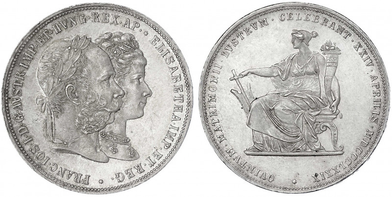 Haus Habsburg
Franz Joseph I., 1848-1916
Doppelgulden 1879. Zur Silberhochzeit...