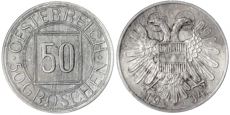 Republik Österreich
1. Republik, 1918-1938
50 Groschen 1934 Nachtschilling.
v...