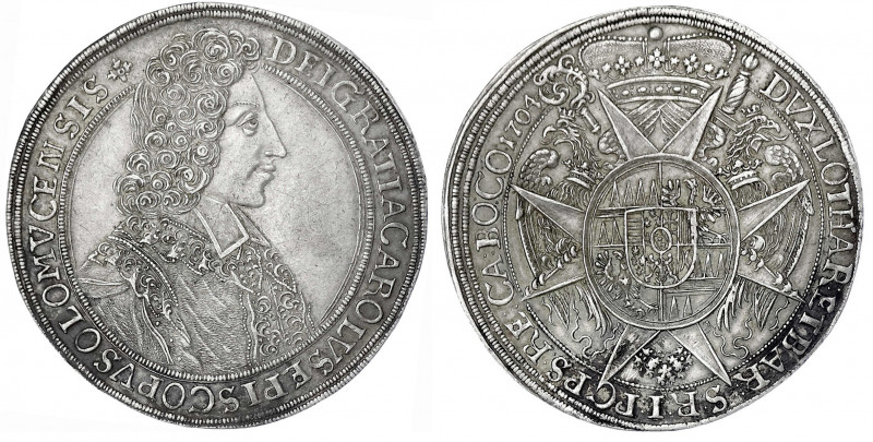 Olmütz
Karl von Lothringen, 1695-1711
Taler 1704. vorzüglich, schöne Tönung. L...