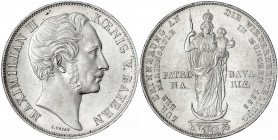 Bayern
Maximilian II. Joseph, 1848-1864
Doppelgulden 1855. Mariensäule.
fast Stempelglanz, Prachtexemplar. Jaeger 84. Thun 97. AKS 168.