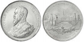 Bayern
Prinzregent Luitpold, 1886-1912
Silbermedaille v. A. Boersch 1891, auf den Bau der Luitpoldbrücke in München. Brb. n.l./Brücke. Randschrift: ...