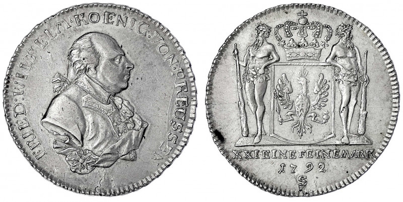 Brandenburg-Preußen
Friedrich Wilhelm II., 1786-1797
2/3 Taler 1792 S, Schwaba...