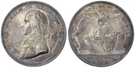 Brandenburg-Preußen
Friedrich Wilhelm III., 1797-1840
Silbermedaille im Talergewicht 1798 von Loos. Huldigung in Berlin. 42 mm; 28,69 g.
vorzüglich...