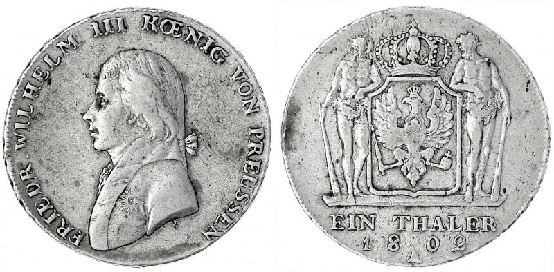 Brandenburg-Preußen
Friedrich Wilhelm III., 1797-1840
Taler 1802 A, Berlin. se...