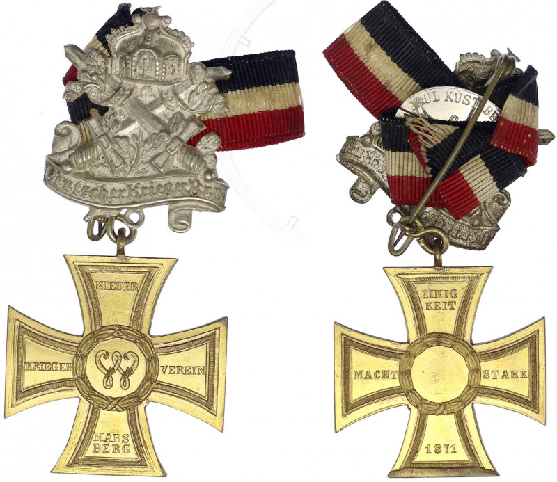 Marsberg
Ehrenkreuz an Bandspange 1871. Kriegerverein Nieder-Marsberg. Messing,...