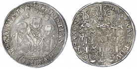 Sachsen-Albertinische Linie
Christian II. und seine Brüder unter Vormundschaft, 1591-1602
Reichstaler 1595 HB, Dresden. 29,00 g.
sehr schön/vorzügl...