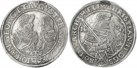Sachsen-Albertinische Linie
Christian II., Johann Georg I. und August, 1602-1611
Reichstaler 1610 HR, Dresden. sehr schön, Henkelspur. Schnee 767. D...