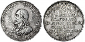 Sachsen-Albertinische Linie
Johann Georg I., 1615-1656
Silbermedaille o.J., von Kitzkatz, Dresden. Christusbüste l./10 Zeilen. 39 mm, 21,49 g.
sehr...
