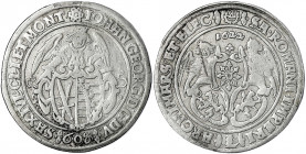 Sachsen-Albertinische Linie
Johann Georg I., 1615-1656
Kipper-Engeltaler zu 60 Groschen 1622, Mzz. Rosette/Hirschgeweih, Leipzig. schön/sehr schön. ...