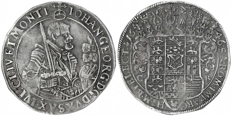 Sachsen-Albertinische Linie
Johann Georg I., 1615-1656
Reichstaler 1646 CR, Dr...