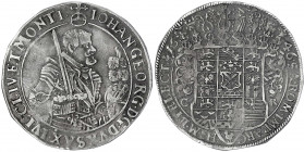 Sachsen-Albertinische Linie
Johann Georg I., 1615-1656
Reichstaler 1646 CR, Dresden. sehr schön, Randkerben. Schnee 879. Davenport. 7612.