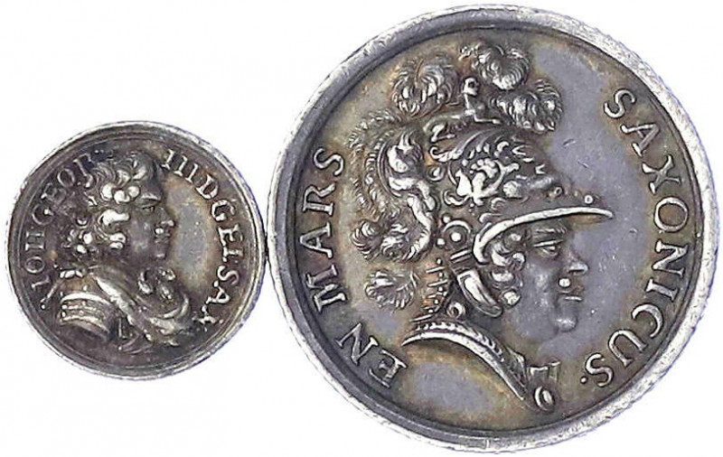 Sachsen-Albertinische Linie
Johann Georg III., 1680-1691
2 Silbermedaillen o.J...