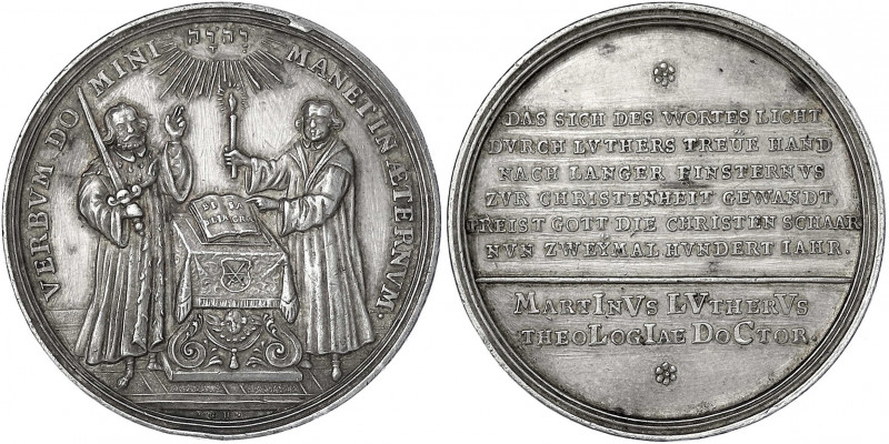 Sachsen-Albertinische Linie
Friedrich August I., 1694-1733
Silbermedaille 1717...