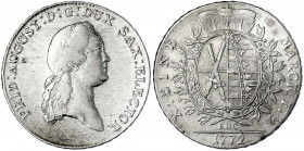 Sachsen-Albertinische Linie
Friedrich August III., 1763-1806
Konventionstaler 1772 EDC. gutes sehr schön. Buck 139d. Schnee 1073. Davenport. 2690.