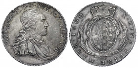 Sachsen-Albertinische Linie
Friedrich August III., 1763-1806
Konventionstaler 1800 IEC. gutes vorzüglich, min. justiert, schöne Patina. Buck 211b. S...