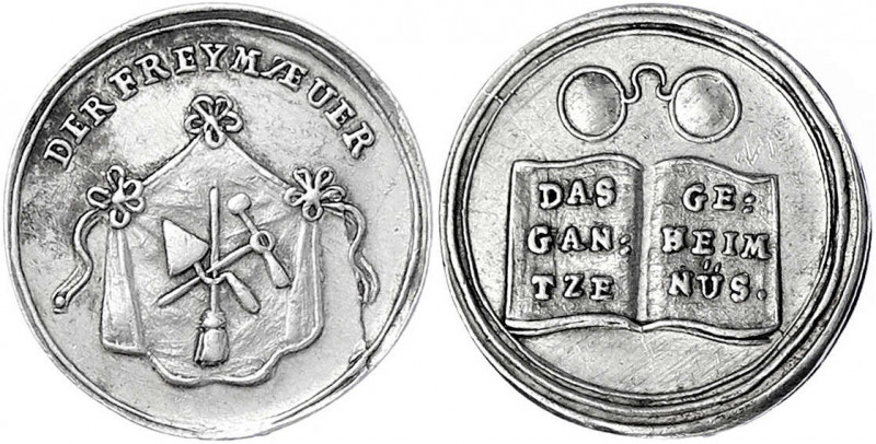 Sachsen-Herrnhut, Gemeinde
Silbermedaille o.J.(18. Jh.). Das gantze Geheimnüs d...