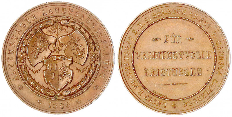 Sachsen-Altenburg
Ernst I., 1853-1908
Bronze-Preismedaille 1886 von Haseroth. ...