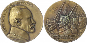 Luftfahrt und Raumfahrt
Polen: Bronzemedaille von Anton Madeyski 1919 auf General Josef Haller. Brb. r./polnische Soldaten mit Gewehren und Fahne, da...