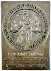 Luftfahrt und Raumfahrt
Einseitige, rechteckige Bronzeplakette, graviert 1961 zum 25-jährigen Geschäftsjubiläum des Adolf Stahmer in der Firma Junker...