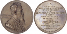 Medicina in Nummis
Personenmedaillen
Albert, Eduard, Chirurg, 1841-1900 Senftenberg
Bronzemedaille 1891 von Scharff, a.d. 50. Geburtstag. 62 mm.
v...