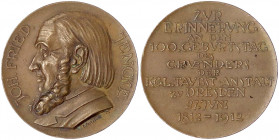 Medicina in Nummis
Personenmedaillen
Jencke, Johann Friedrich, 1812-1893, Gründer der Gehörlosenschule Dresden
Bronzemedaille 1912 von Fritzsche, a...