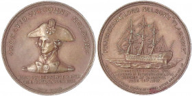 Schifffahrt
Großbritannien
Kupfermedaille 1897 auf Admiral Nelson und die Abwrackung seines Schiffes Foudroyant, geprägt aus den Kupfergefäßen des S...