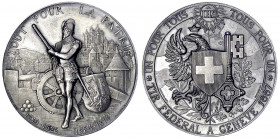 Schützenmedaillen
Schweiz
Genf
Silberne Schützenmedaille 1887 Genf. 45 mm, 38,48 g.
vorzüglich/Stempelglanz, schöne Patina. Richter 628 b.