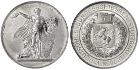 Schützenmedaillen
Stuttgart
Silbermedaille 1875 von Schwenzer. V. Deutsches Bundesschießen. 41 mm; 23,79 g.
vorzüglich, kl. Kratzer. Slg. Peltzer 1...